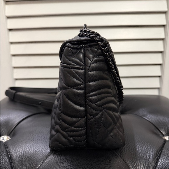 Blackcraft Cult Charlotte Quilted Black Shoulder/Crossbody Bag Webbed Design - Picture 5 of 7